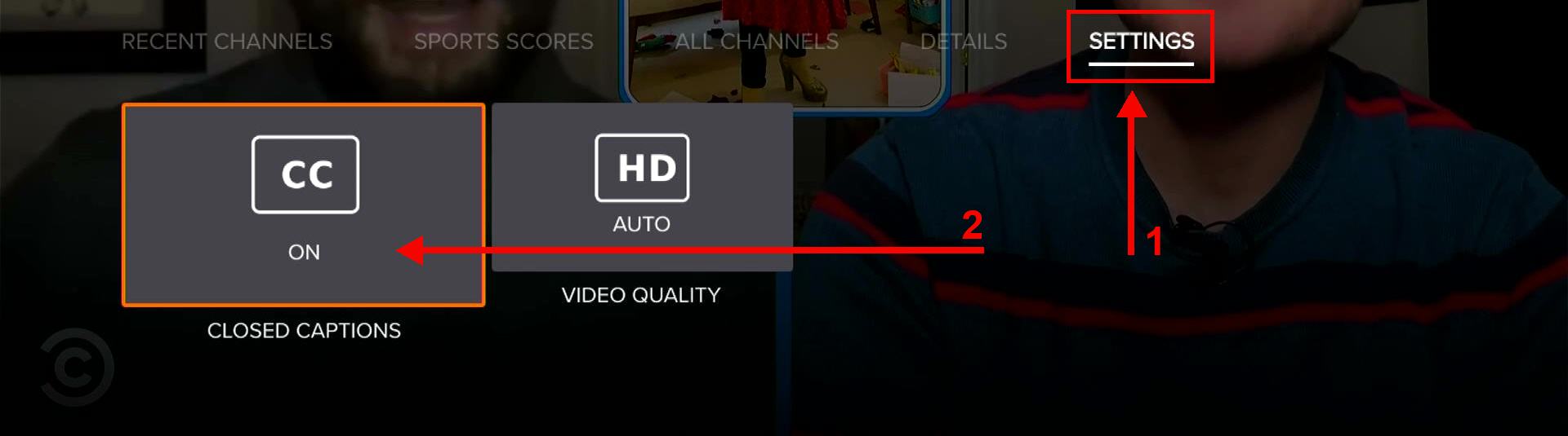 Closed Captioning Settings for Guide