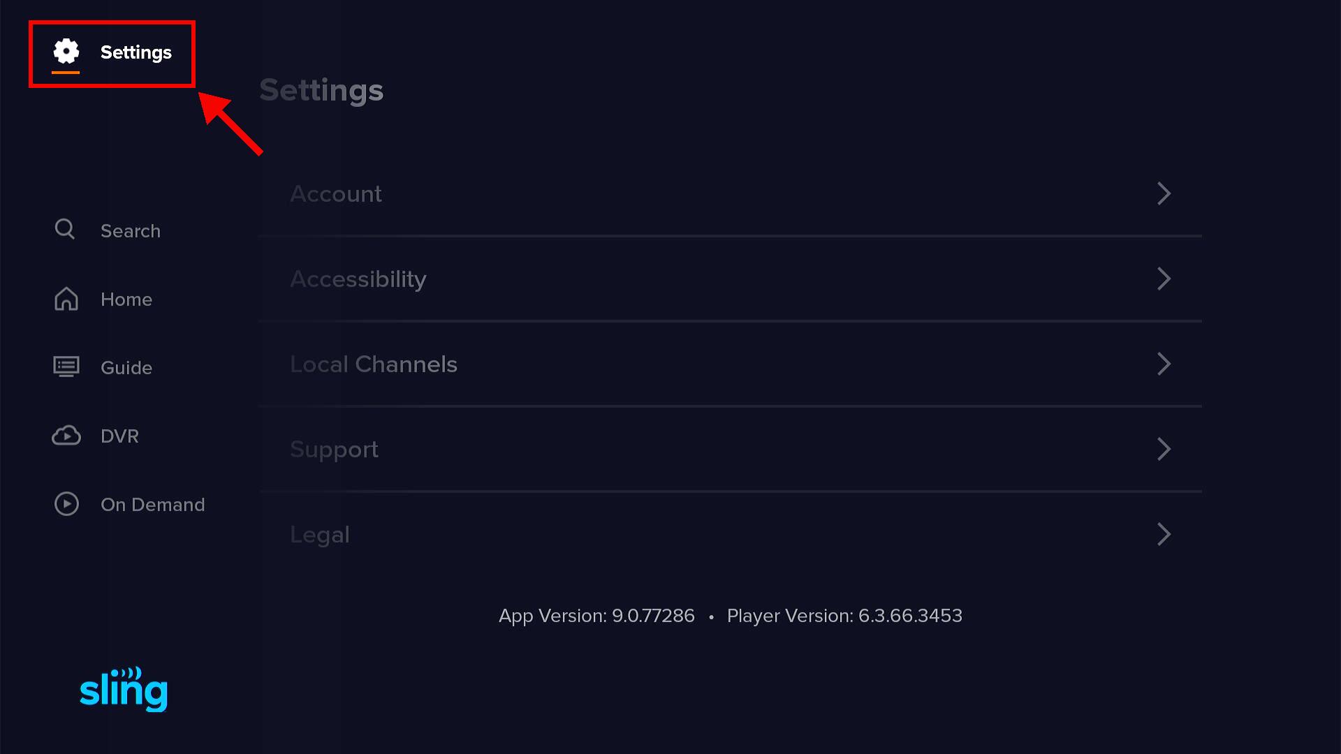 STEP 1  -  Select the 'Settings' menu