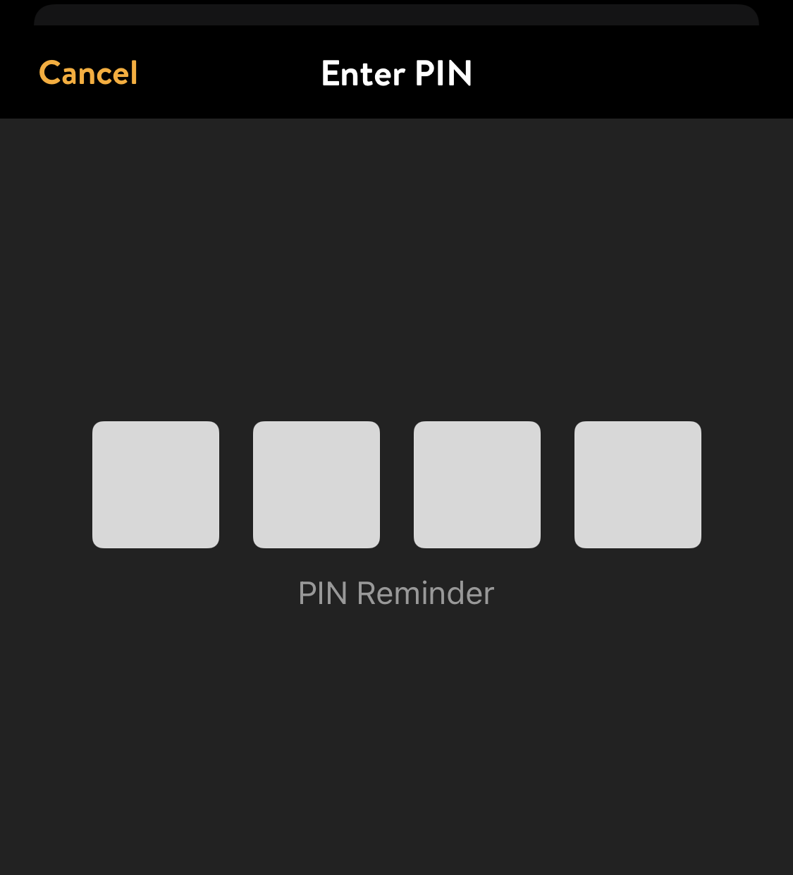 STEP 4  -  You will then be prompted to enter or create a four digit PIN