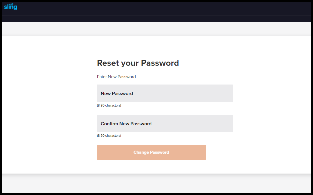 forgot account field