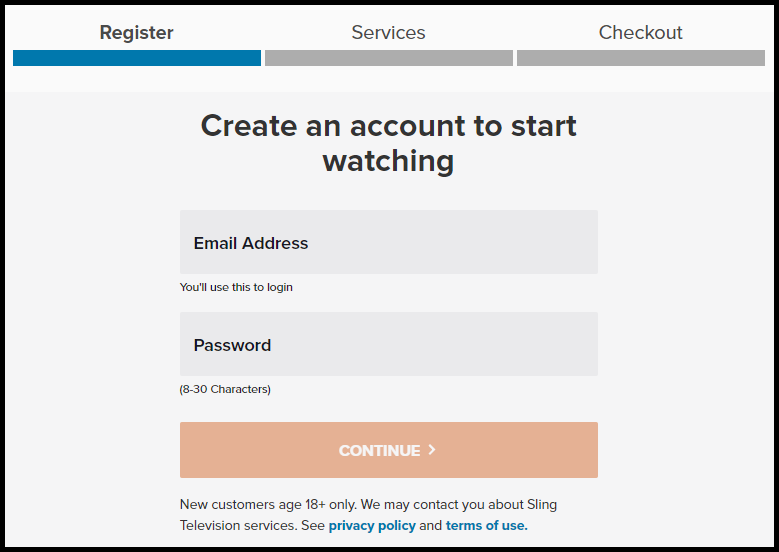 creating account with promo code