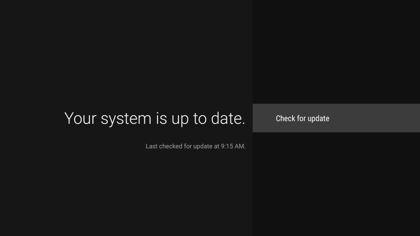 airtv software up-to-date confirmation screen