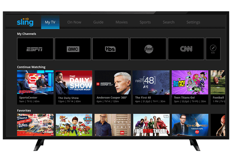 stream live TV on Android phones or TVs with the Sling TV app