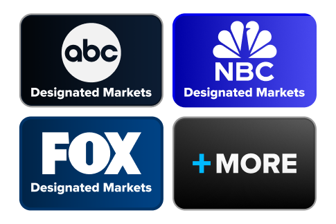Local channels in select markets like ABC, NBC, FOX, and more