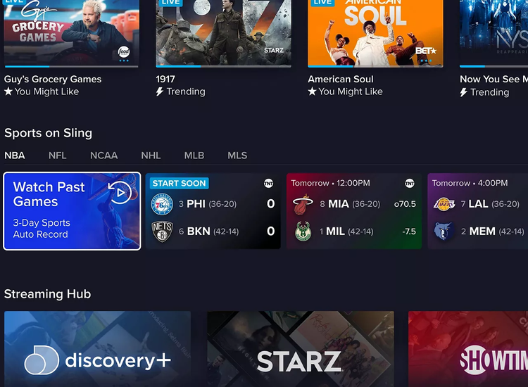 An image featuring the Sling UI with the Auto Record feature