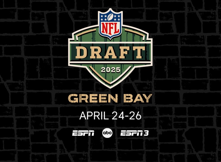 Key art for 2025 NFL Draft coverage on ESPN, ABC, and ESPN3.