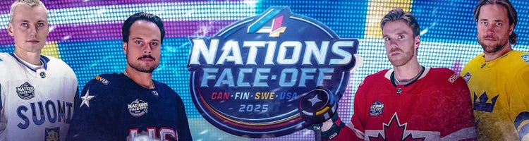 Key art for the NHL 4 Nations Face-Off on TNT.